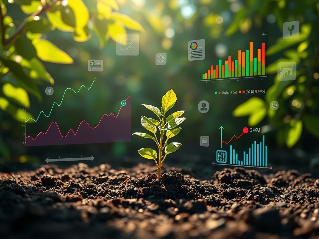 Imagem representando o processo de validação de uma ideia de negócio com um MVP, mostrando uma semente sendo plantada e observada.