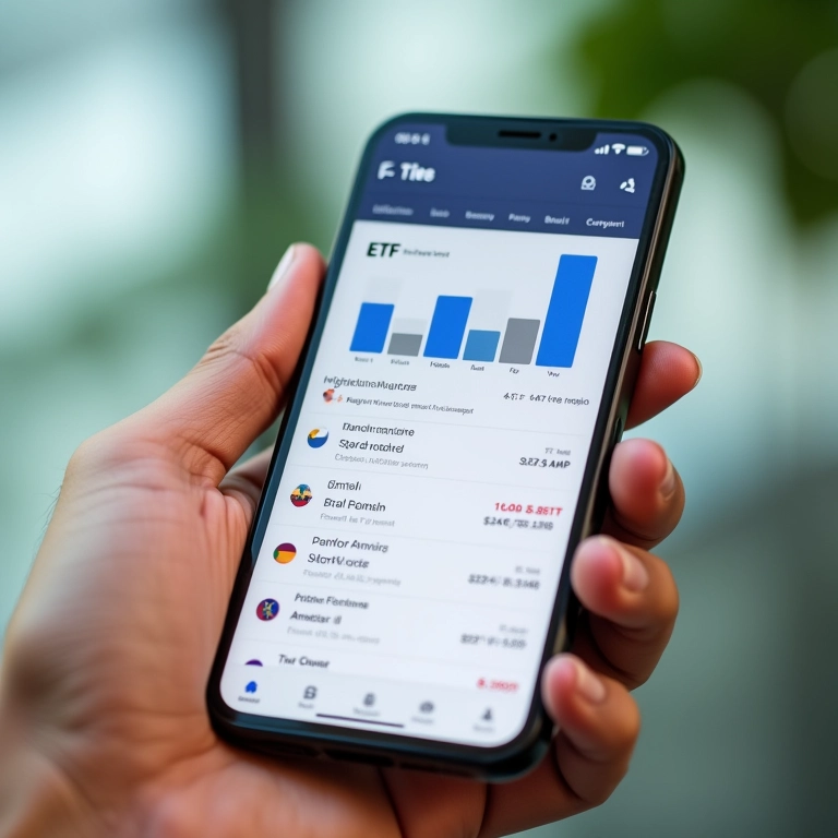 Dicas de investimento em ETFs de renda fixa exibidas em um smartphone.