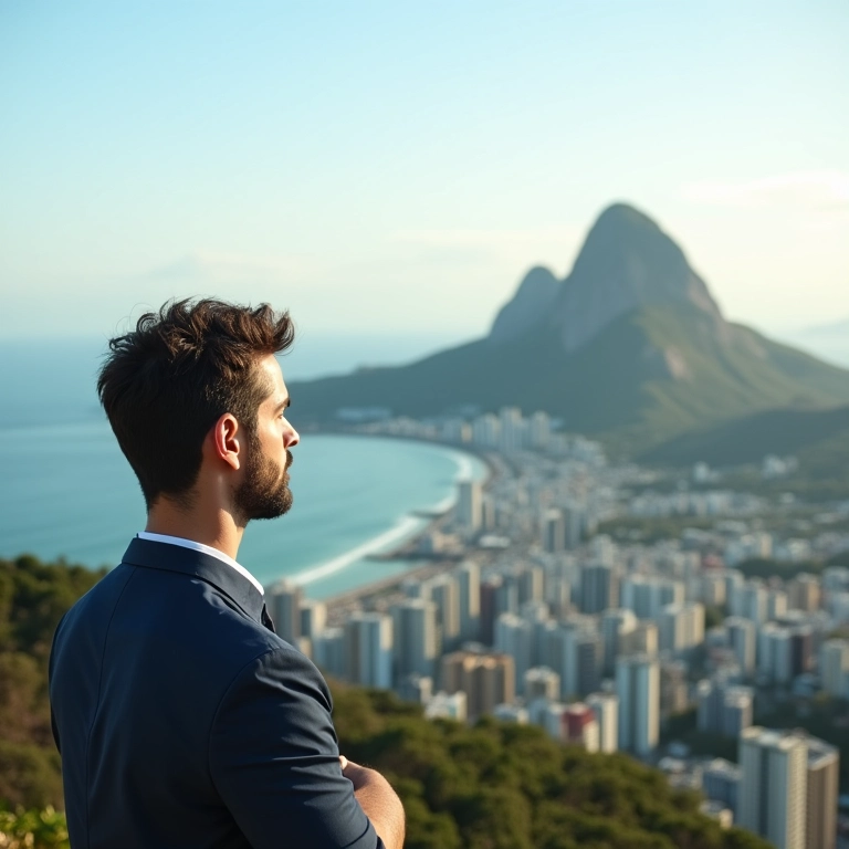 Empreendedor de sucesso refletindo sobre o Lifetime Value no Rio de Janeiro.