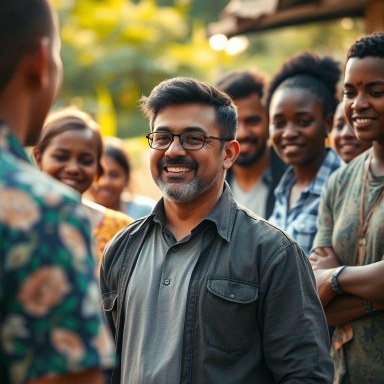 Empreendedor sendo voluntário em projeto comunitário no Brasil, demonstrando virtude.