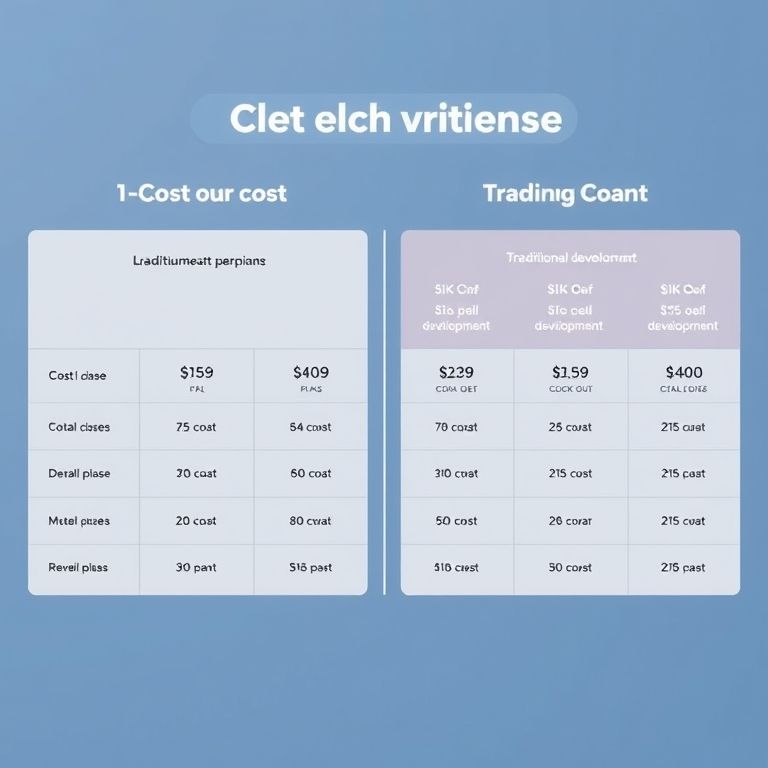 Gráfico comparativo de custos entre low-code/no-code e desenvolvimento tradicional.