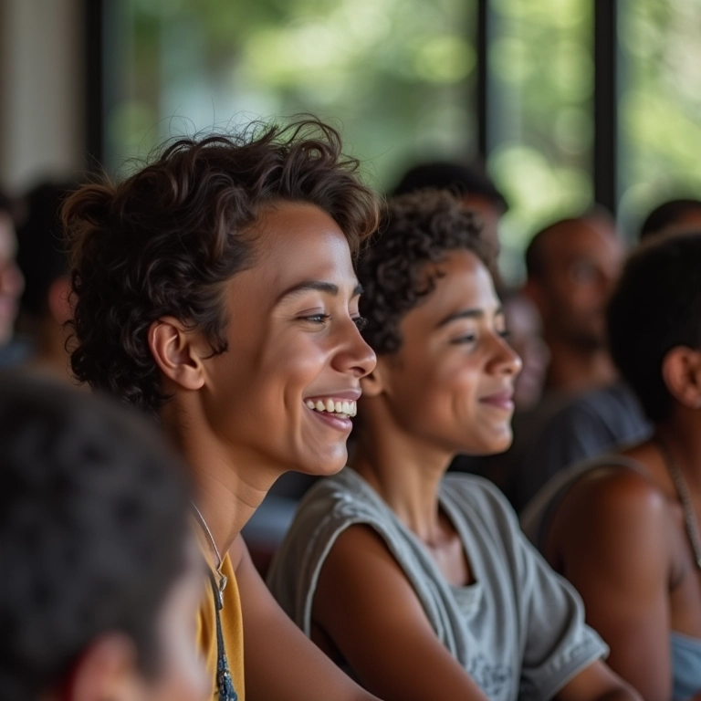 Grupo diverso de brasileiros participando ativamente de um fórum online.