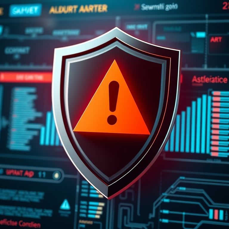 Ícone de escudo com aviso, representando riscos de segurança em low-code/no-code.