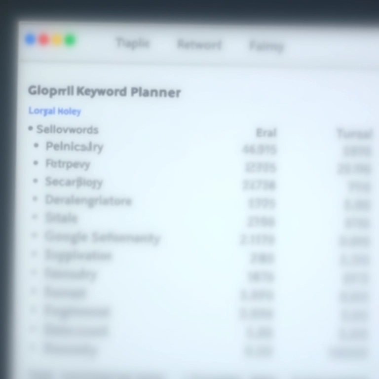 Interface do Google Keyword Planner exibindo palavras-chave de cauda longa e seus dados de volume de busca.