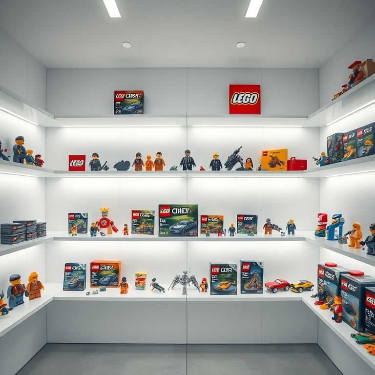 Linha de produtos LEGO simplificada, mostrando o foco no core business.