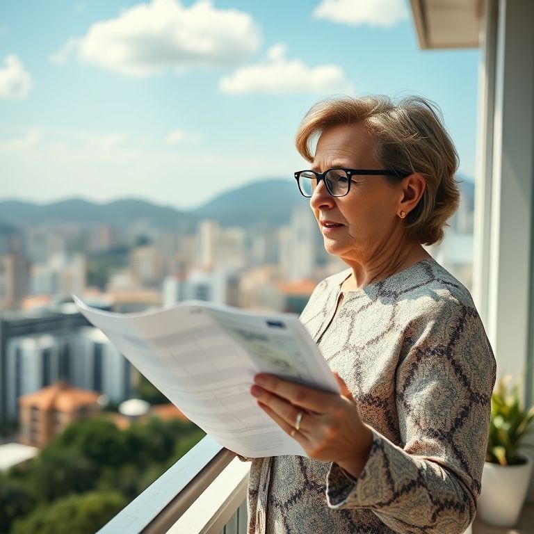 Mulher analisando opções de investimento em debêntures em varanda ensolarada no Rio de Janeiro.