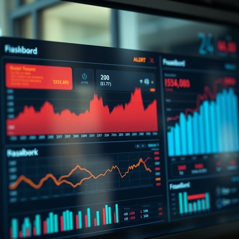 Painel financeiro com alertas de fraudes detectadas por IA em tempo real.