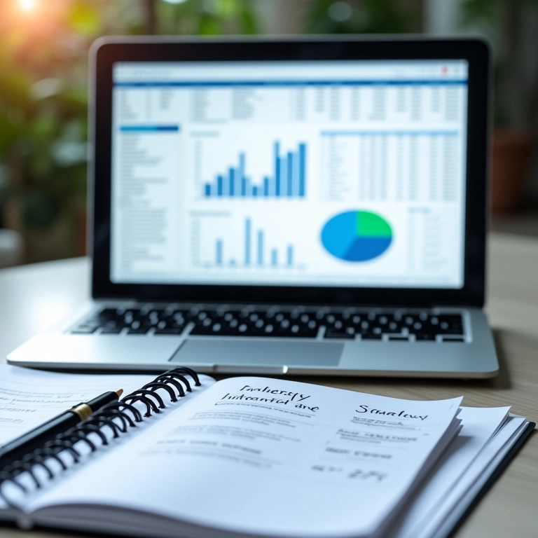 Planilha e anotações: planejamento estratégico para Corporate Venture.