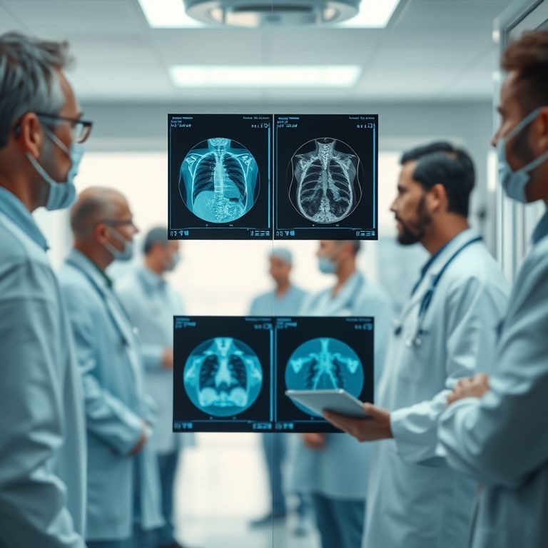 Sistema de IA analisando exames médicos para detectar anomalias e reduzir erros.