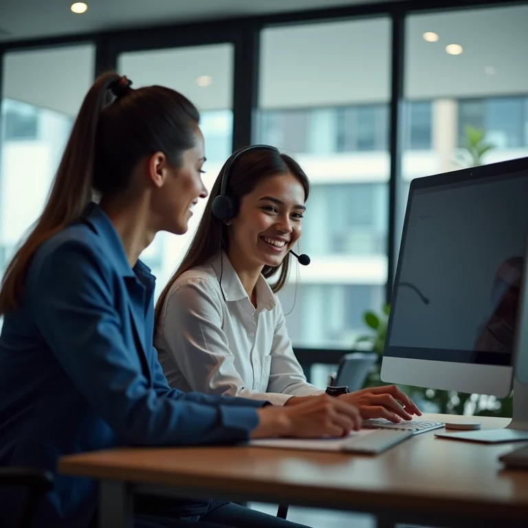 Agente de atendimento ao cliente se comunicando com um cliente via chat online.