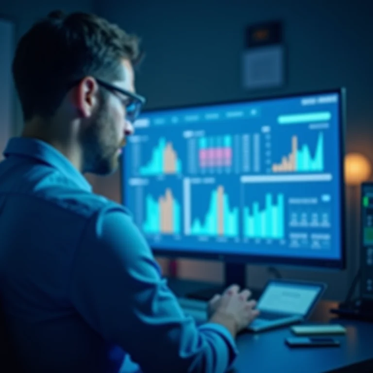 Análise de dados de busca em um painel de controle moderno.