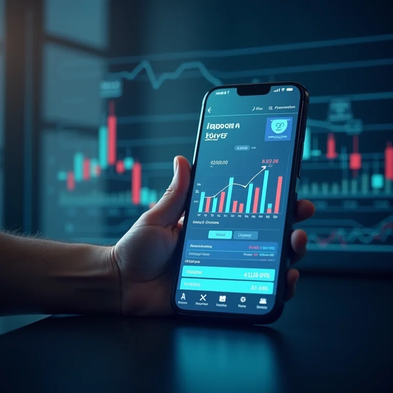 Aplicativo de banco automatizando economias em um smartphone