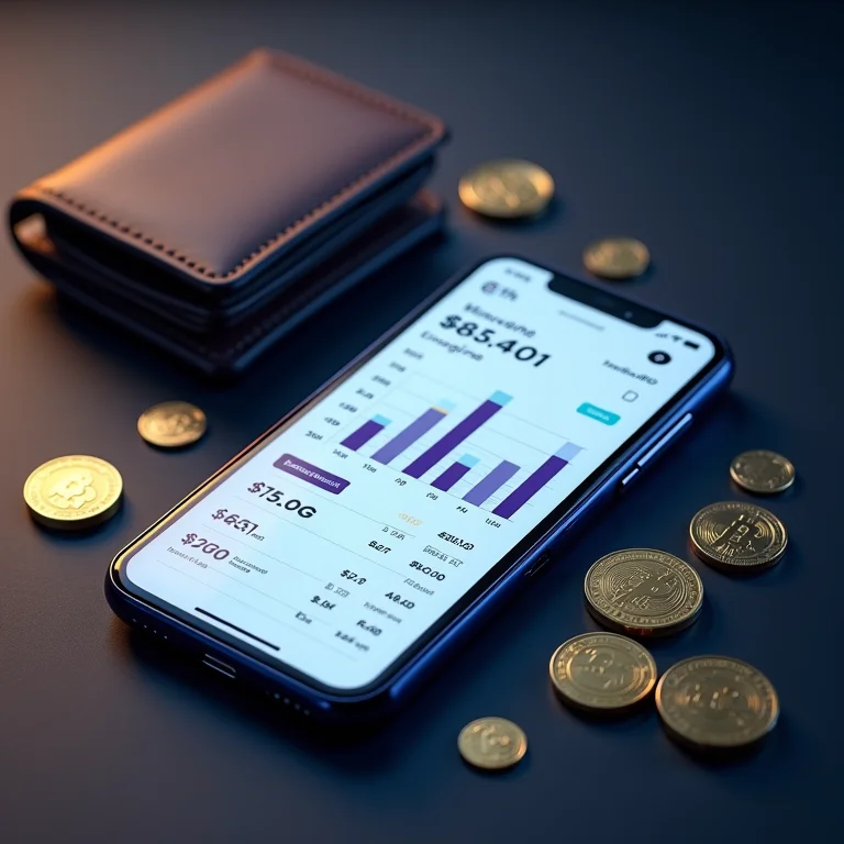 Aplicativo de controle financeiro em smartphone, ferramenta essencial para monitorar gastos durante o ano sabático.