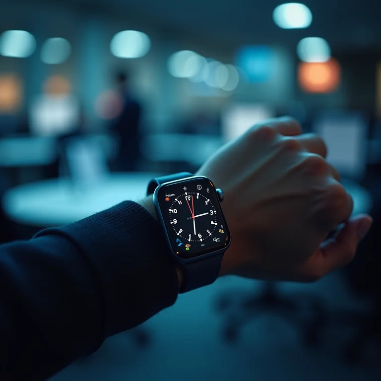 Aplicativo de gestão do tempo em um smartwatch.