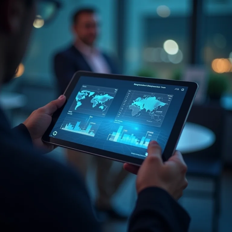 Apresentação impactante de um protótipo em um tablet para clientes.