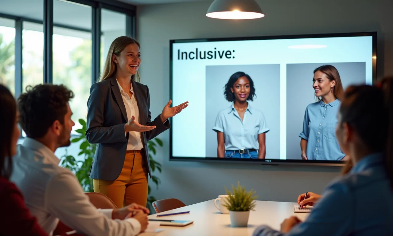 Apresentação profissional promovendo inclusão e diversidade.