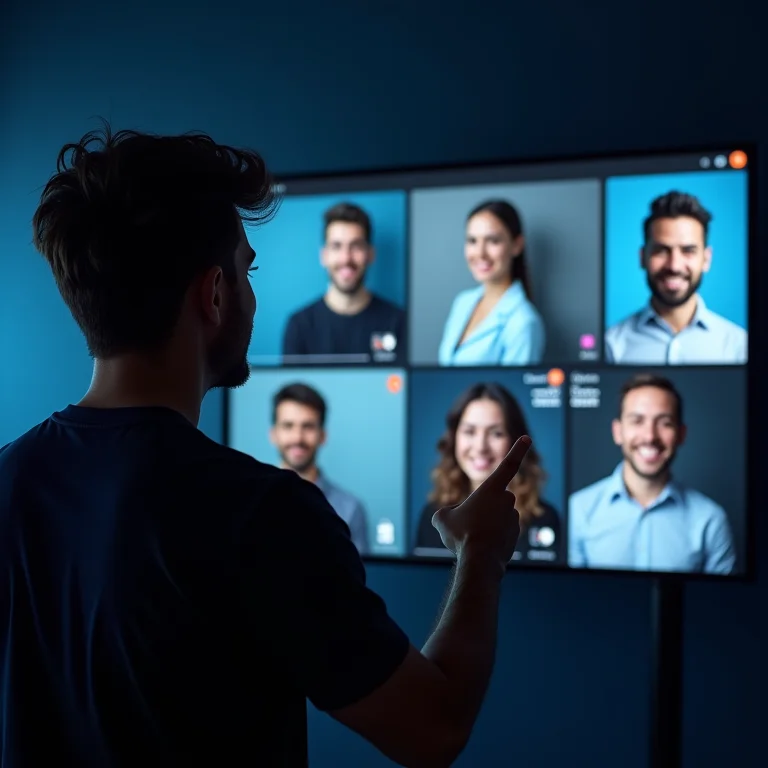 Apresentador interagindo com o público em tempo real durante uma live commerce.