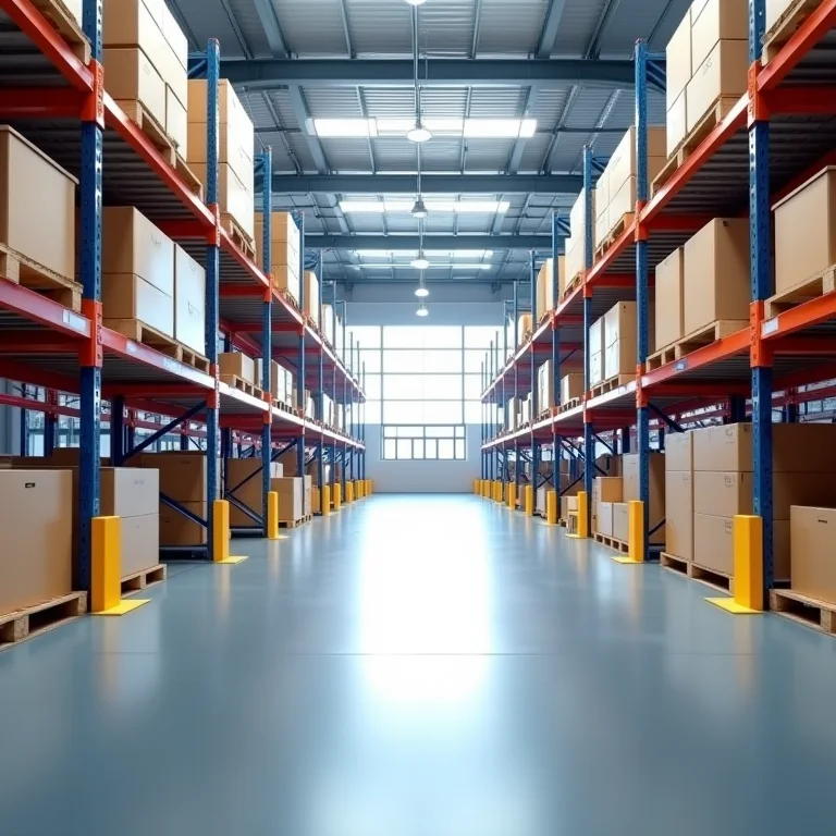 Armazém da Amazon com operações logísticas eficientes