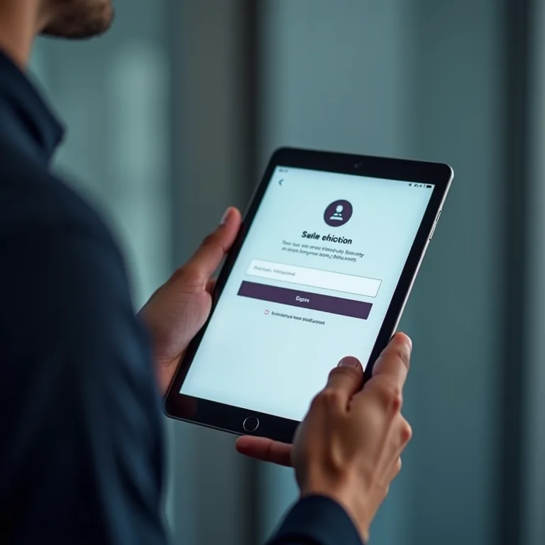 Assinatura de serviço em tablet com interface moderna, representando a economia da assinatura