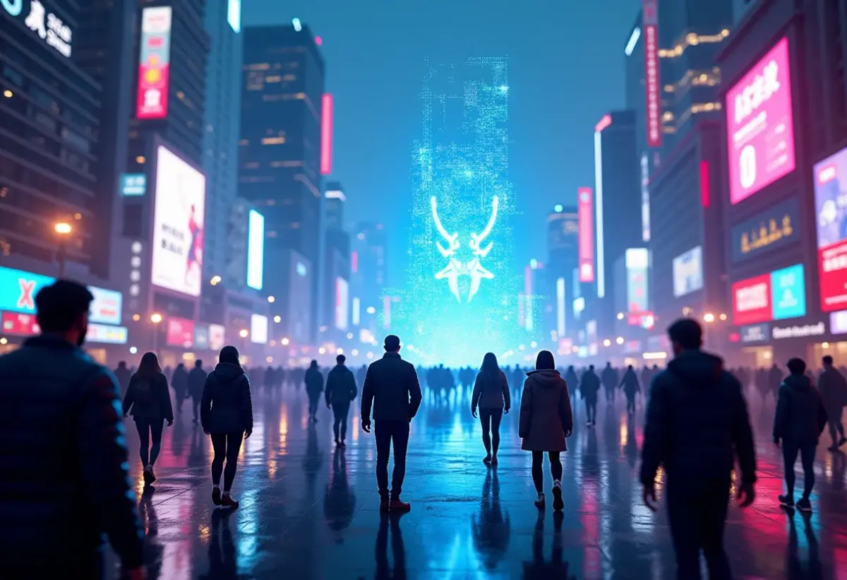 Inovação em games: 5 tendências que vão explodir sua mente Cidades futuristas mesclando realidade e elementos virtuais de jogos.