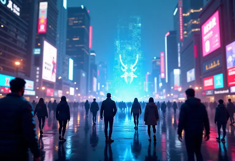Cidades futuristas mesclando realidade e elementos virtuais de jogos.