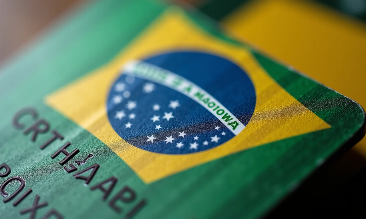 Close-up de um Cartão de Crédito Consignado, simbolizando segurança financeira para servidores públicos e aposentados.