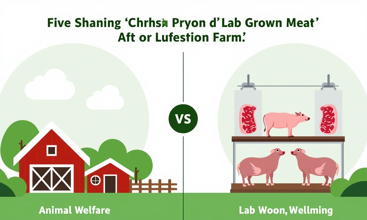 Comparação gráfica do bem-estar animal entre carne tradicional e carne de laboratório.