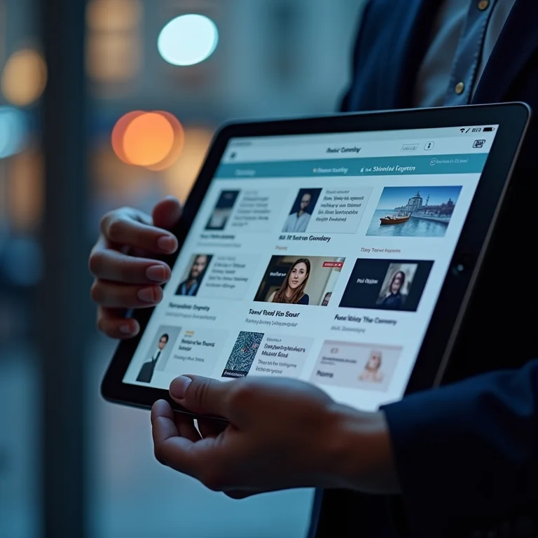 Conteúdo personalizado em um tablet