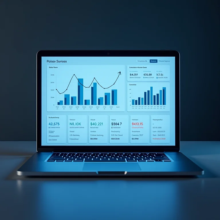 Dashboard de investimento simplificado mostrando dados financeiros fáceis de entender.