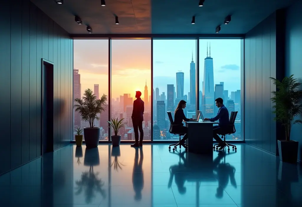 Diferença visual entre uma grande empresa e um pequeno estabelecimento.