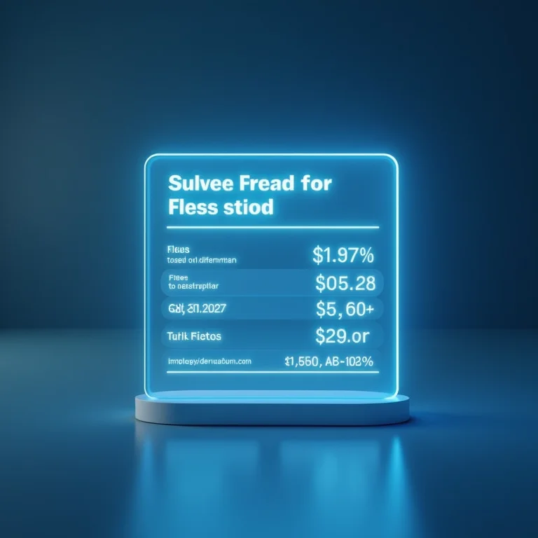 Display transparente mostrando as taxas cobradas por um robô-consultor, enfatizando a transparência nos custos.
