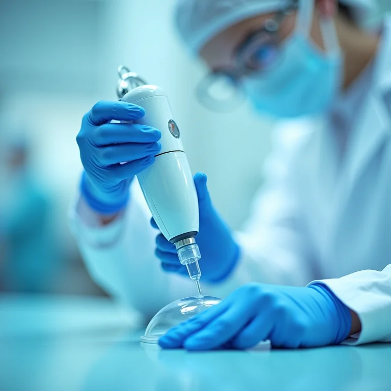 Dispositivo médico inovador sendo testado em laboratório.
