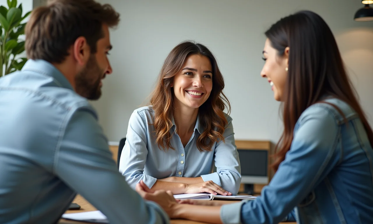 Empresário brasileiro sorrindo recebe orientação sobre o Simples Nacional.
