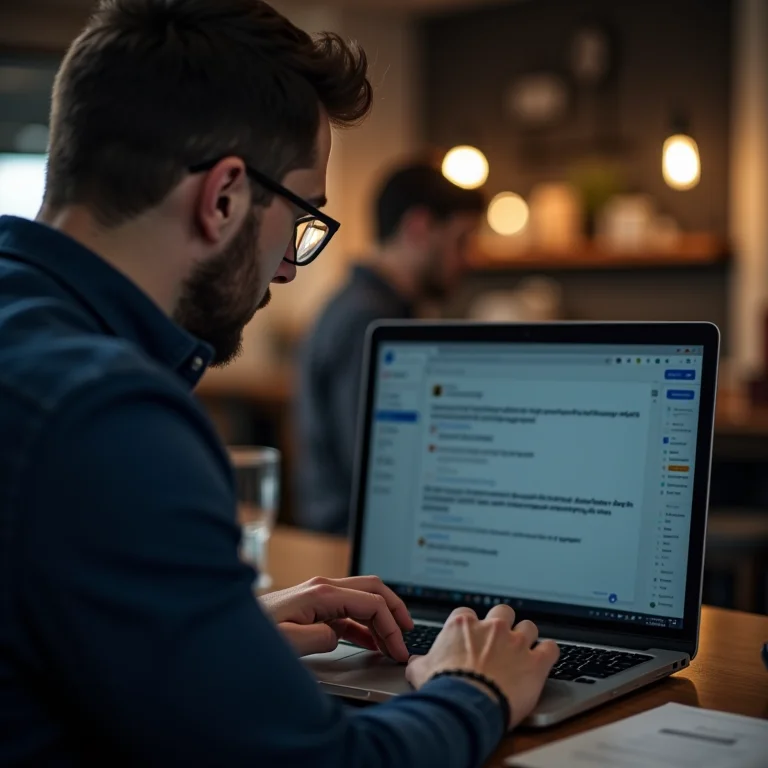 Empresário respondendo avaliações no Google Meu Negócio