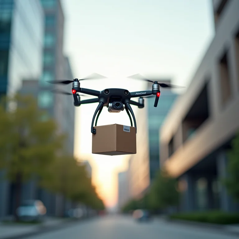 Entrega por drone com embalagem sustentável
