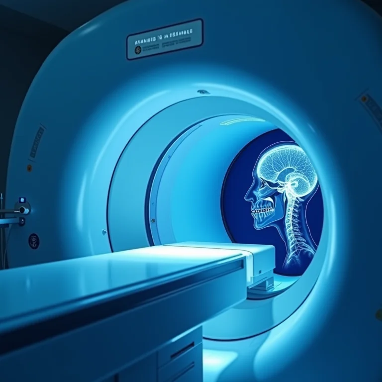 Equipamento de scanner médico avançado fornecendo imagem de diagnóstico detalhada.