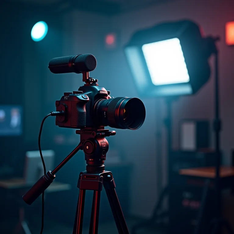 Equipamentos de alta qualidade para uma transmissão de live commerce profissional.
