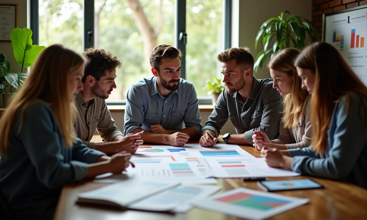 Equipe analisando dados de pesquisa de usuários para identificar problemas no discovery de produto.