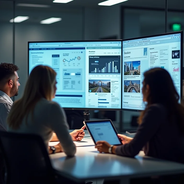 Equipe colaborando em descrições detalhadas de imagens