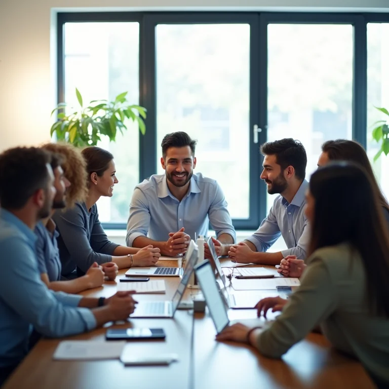 Equipe de profissionais participando de treinamento de CRM