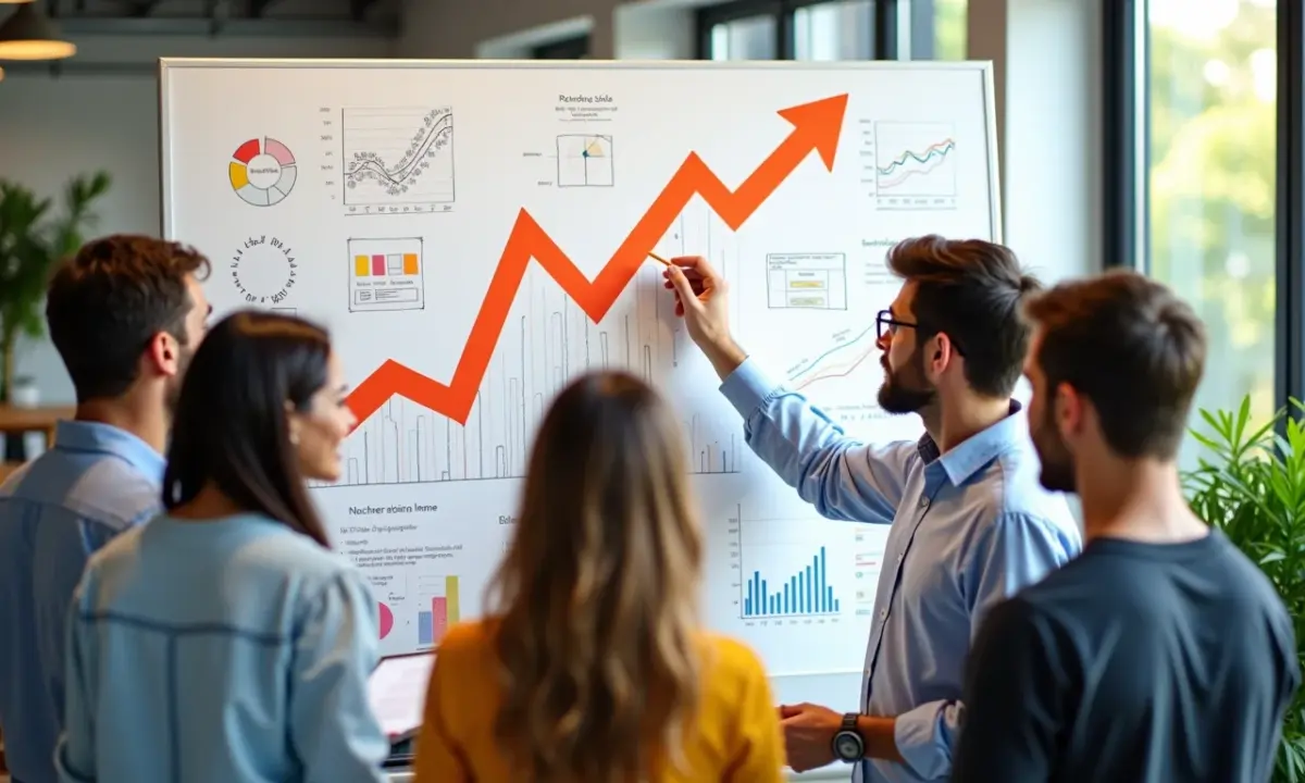 O que é o Traction (tração) e como conseguir os primeiros usuários? Equipe diversa trabalhando em conjunto para impulsionar o crescimento da empresa.