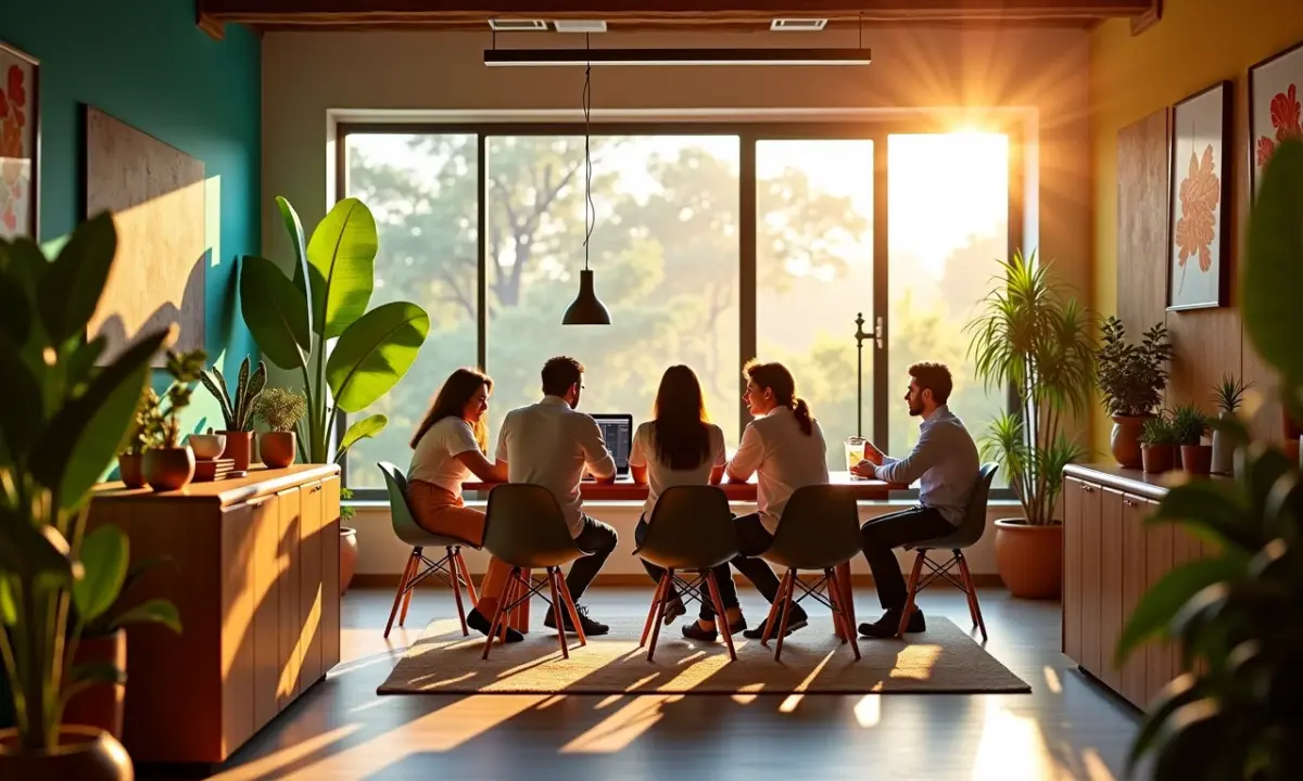 Como Abrir uma Filial da Sua Empresa o Guia Completo Equipe diversa trabalhando em escritório moderno com design brasileiro