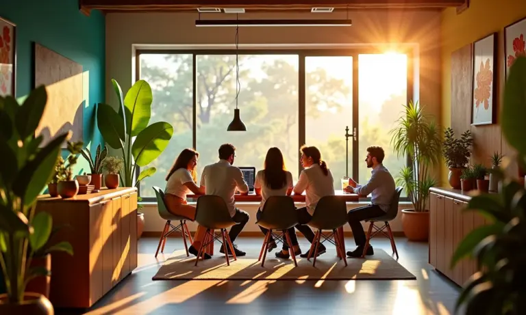 Como Abrir uma Filial da Sua Empresa o Guia Completo Equipe diversa trabalhando em escritório moderno com design brasileiro