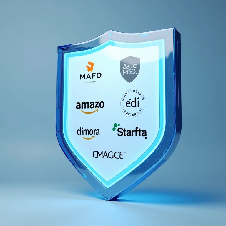 Escudo com logos de marketplaces confiáveis