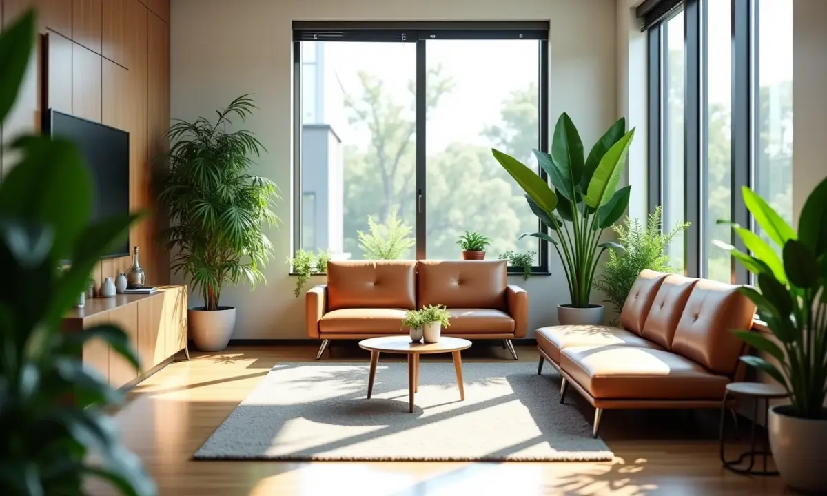 Espaços de descompressão no escritório por que ter Espaço de descompressão em escritório moderno com plantas e área de relaxamento.