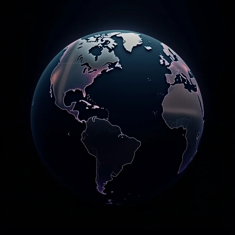 Globo terrestre com países de destino para exportação