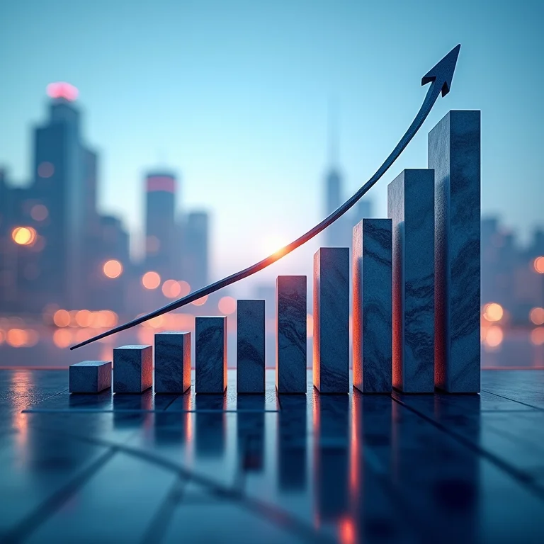 Gráfico de crescimento de investimentos.