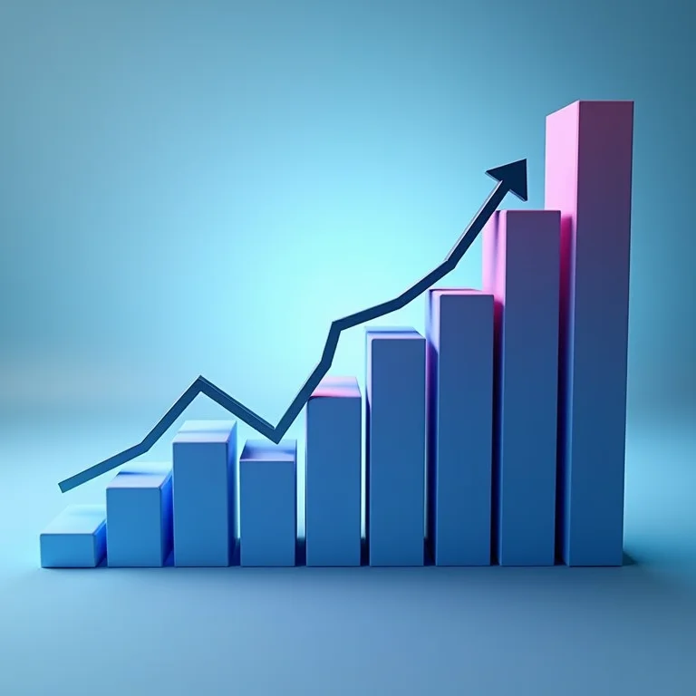 Gráfico de redução de custos no RH com big data.