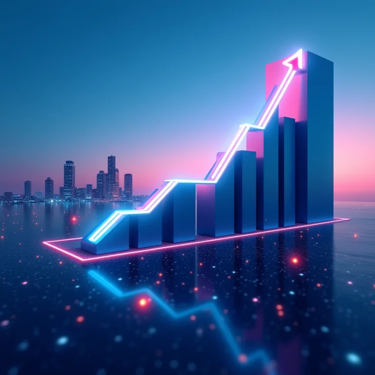 Gráfico de vendas mostrando crescimento exponencial em um marketplace.