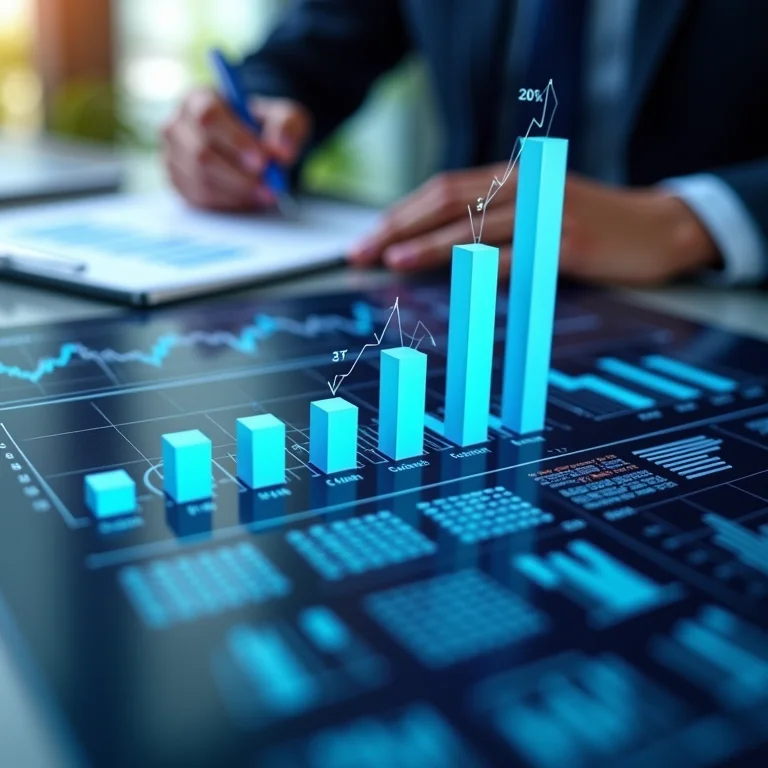 Gráficos financeiros demonstrando otimização de custos com pessoal.